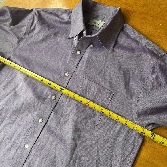Williams and Kent Cotton Pinpoint Royal Oxford Shirt Purple Litmus Color, Size L - Picture 7 of 10